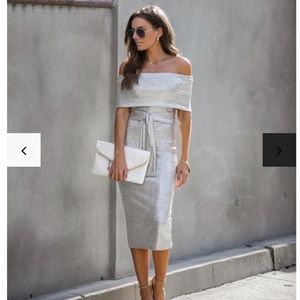 VICI Midnight Kiss Off the Shoulder Bodycon Dress